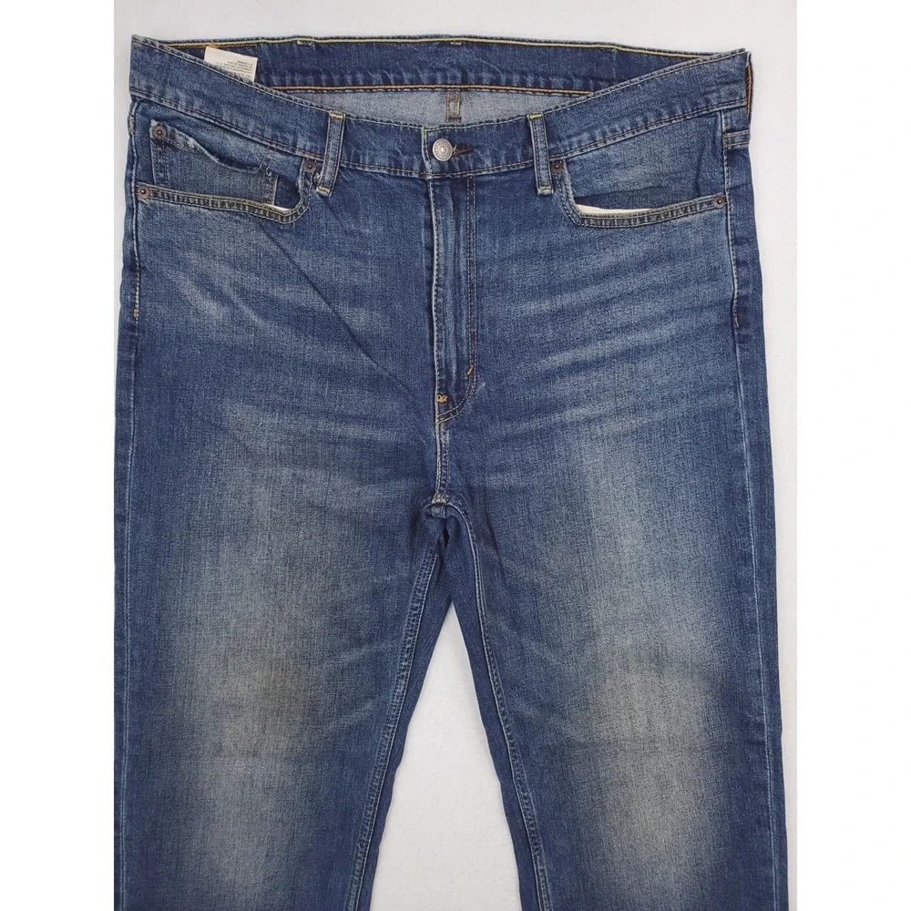 Levis 514 Jeans Mens 38x32 Blue Slim Straight Stretch Denim Pants Medium Wash